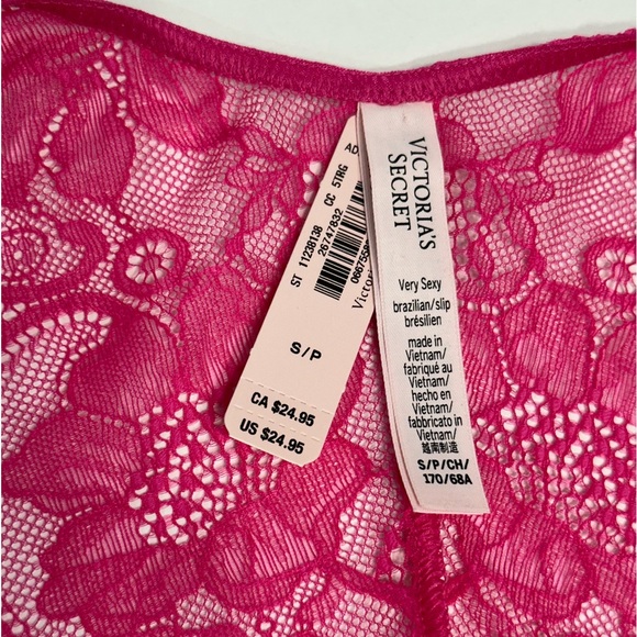 Victoria’s Secret Double Shine Chain Strap Lace Brazilian Panty 🩷 - Picture 7 of 7